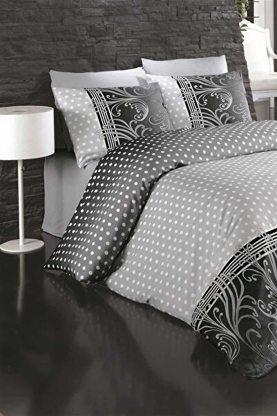 BAYÇAĞRI Double Duvet Cover Set Cotton Black Pearl
