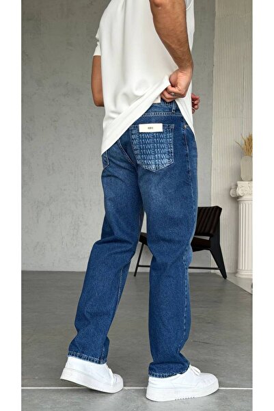Wonraces Men's Straight Fit Vintage Washed Pocket Laser Printed Design Jean J...