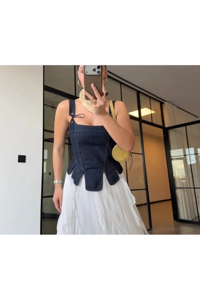 Butik Askılı Bağlamalı Bluz