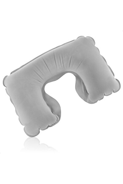 zola Travel neck pillow, inflatable, soft velour, compact, 42 x 26 x 10 cm