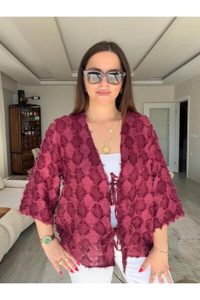 Flarsky Women's Tied Textured Kimono Cardigan – Loose Summer Cardigan
