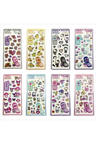 Choice 8pcs 8pcs Cute Kawaii KT Japanese Cell Phone Pet 3D Embossed Crystal S...