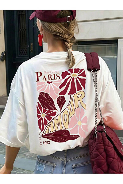 OVER HEAD Women's Paris Amour Printed Oversized T-Shirt
