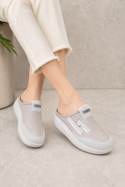 Demirsa Boutique Kadın Bej Sneaker Terlik