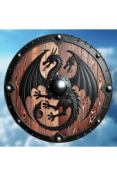 Choice 20x20cm TYA34954 1pc 2D Flat Nordic Viking Mythology Beast Shield, Vin...