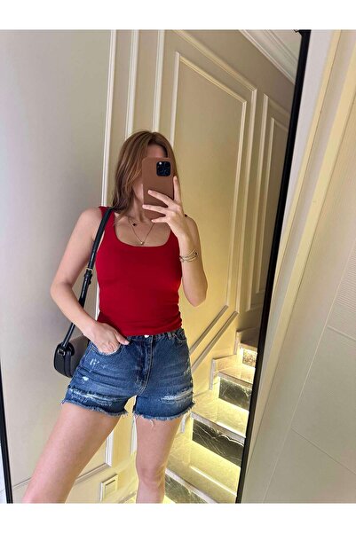 Chamakh Kırmızı Sırt Açık Crop Body
