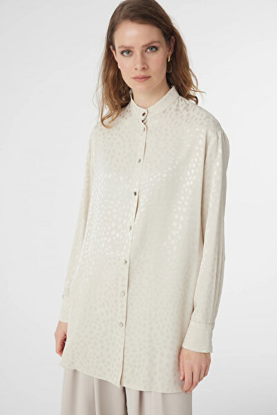 Zühre Hakim Collar Buttoned Patterned Stone Shirt 0124