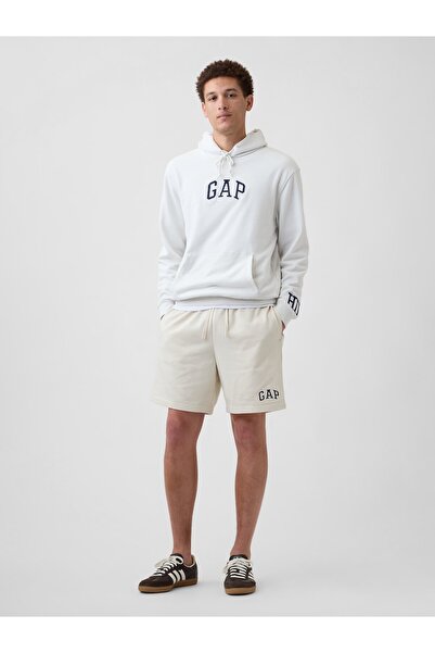 GAP Erkek Kırık Beyaz 8'' Logo Fransız Havlu Kumaş Şort