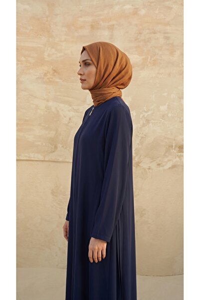 Beyza Giyim 9595 Ferace Yan Yırtmaçlı Lacivert