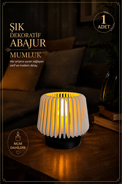 RIVEND Dekoratif Tealight Mumluk - Minimalist 3D Baskı Mumluk