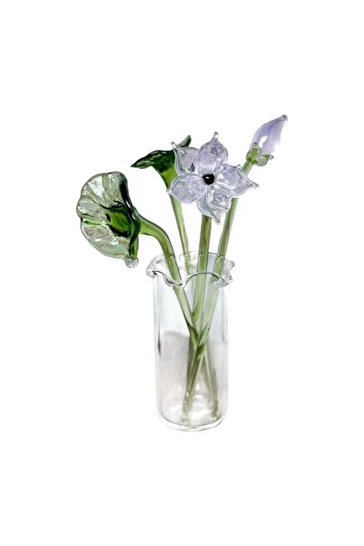 Choice3 Lotus Glass Flowers Figurine with Vase Gifts Home Decorations Office ...