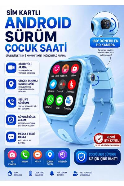 howear Konumlu Akıllı Çocuk Takip Saati Sim Kartlı Görüntülü Arama Kameralı G...