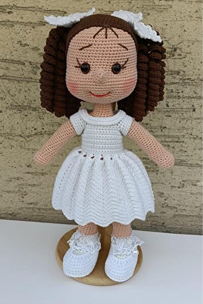 OYUNCAKPARK İnci Tanesi Kıvırcık Saçlı Karnaval Bebek Amigurumi Organik Oyuncak