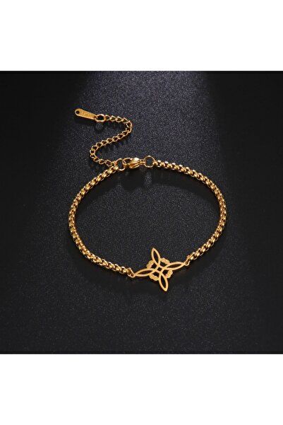choice2 goldenA Stainless Steel Witch Knot Irish Knot Bracelet Women's Fashio...