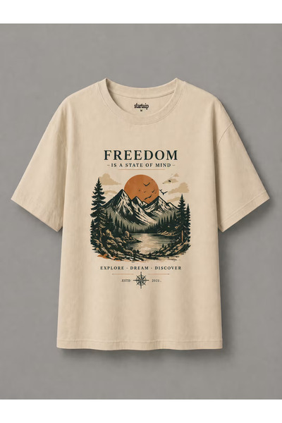 LOTS MODA Difference Printed Unisex Oversize T-Shirt