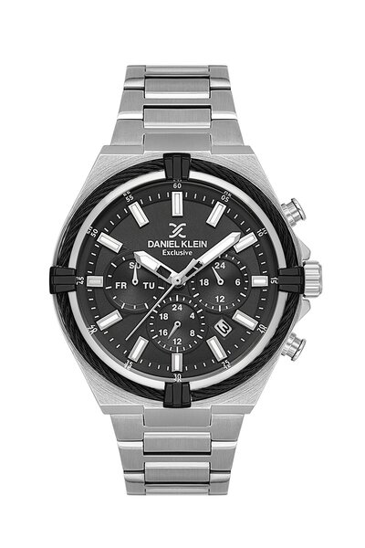 Daniel Klein Dial Black Band Silver Color 44 mm Gift Boxed Internal Indicator...