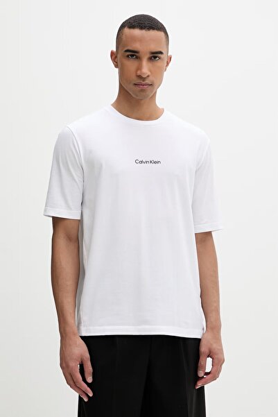 Calvin Klein Men's Regular Fit Cotton Logo Detailed Round Neck Short Sleeve W...