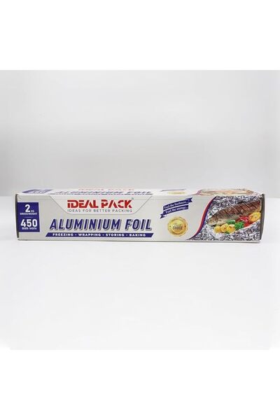 Ideal Pack Aluminium Foil Roll 450 mm Width – Heavy Duty Kitchen Foil for Wra...