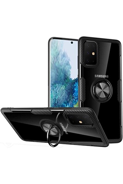 OEM Carbon Clear Ring TPU Samsung Galaxy S20 Μαύρο