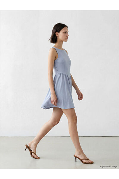 LC Waikiki Crew Neck Modal Blend Mini Dress
