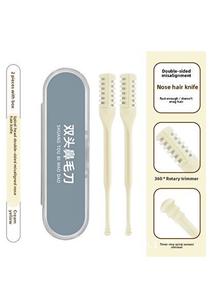Choice6 2pcs Manual Nose Hair Trimmer with Double-Sided Blade, Spiral Ear Cle...