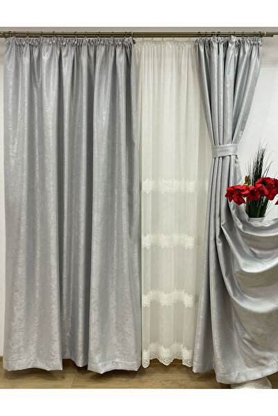 Liz Line Set of two blackout curtains, with drapes, 400x245cm, various colors...