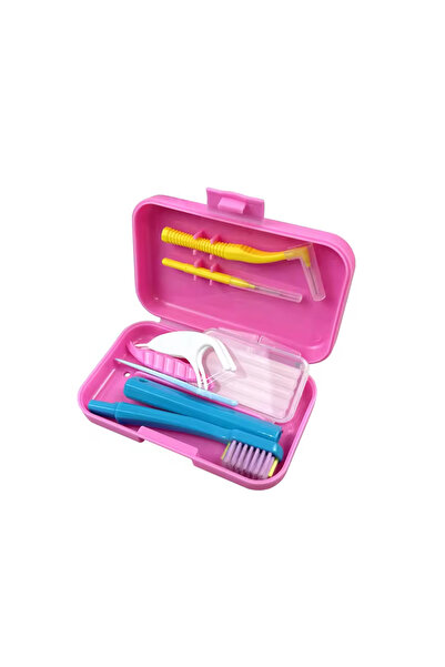 choice2 Pink Portable Orthodontic Oral Dental Cleaning Kit Travel Foldable To...