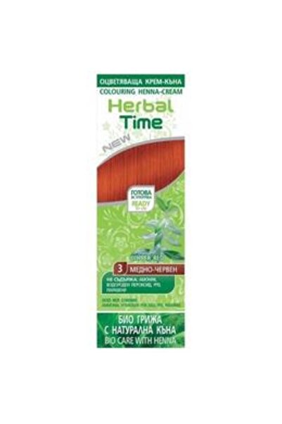 Rosa İmpex Herbal Time Henna-Based Hair Coloring Cream, shade 3 Copper Red, 75ml