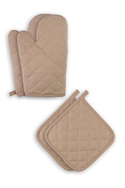 Casasro Waterproof Checkerboard Set - Pack of 4 (Apron + Gloves + Holders)
