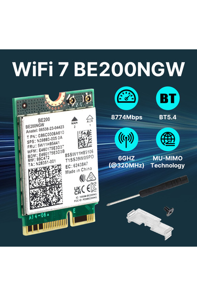 Choice WiFi 7 BE200 WiFi 7 BE200 M.2 Key E WiFi Card BT5.4 BE200NGW 2.4/ 5/ 6...