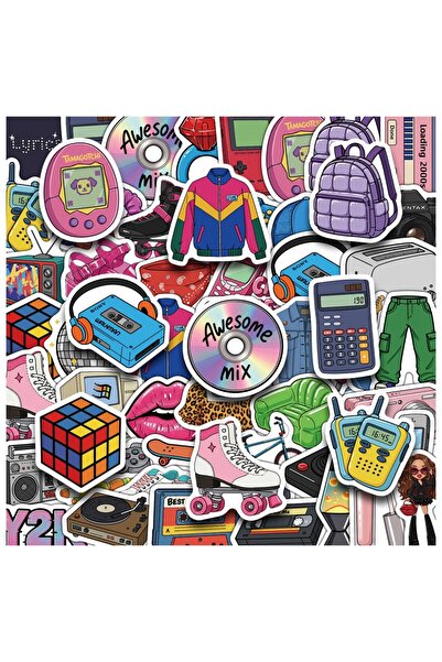 Choice 50pcs 50Pcs 80s 90s Vintage Y2K Stickers Cartoon Decals Student Statio...