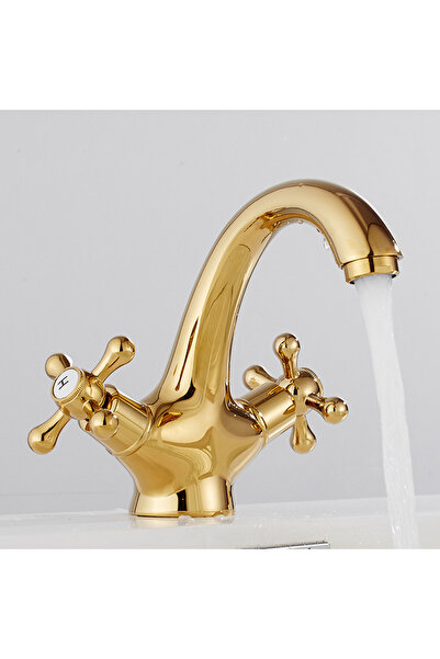 Choice 03 Antique Brass Bidet Shower Basin Faucet Dual Cross Handles Hot Cold...