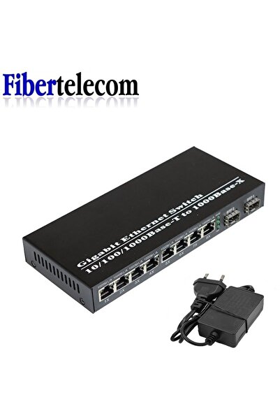 Choice4 محول ألياف بصرية بدون وحدة SFP، 8 منافذ RJ45، 2 منافذ SFP، محول وسائط...