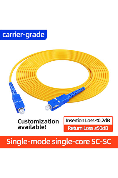 Choice16 كابل ألياف بصرية SC-SC UPC بطول 1 متر، أحادي النمط، OD2.0/3.0 مم، LS...