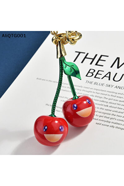 Choice Fashion Smiling Cherry Keychain - Cherry Bag Pendant Keyring for Backp...