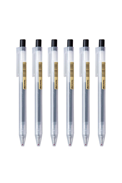 Choice10 0.5mm 6 Black 0.5mm Press Gel Pen Blue/Black/Dark Blue/red Ink MUJIs...