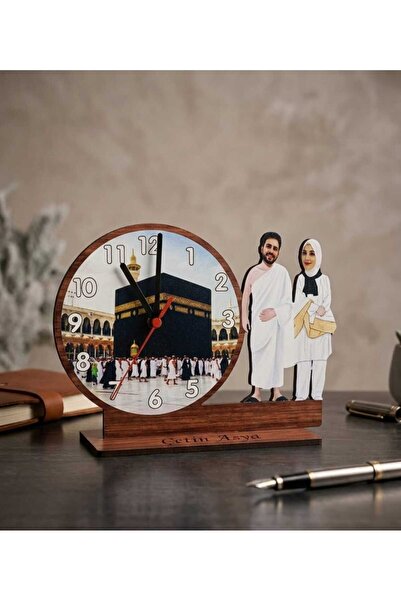 Felyagift kişiye özel resimli masa saati kabe