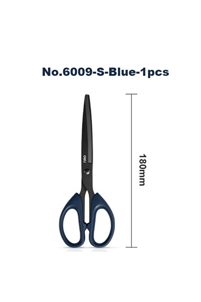 Choice Deli Blue-1pcs Deli Black Blade Scissors Stationery 180mm 7 Inch Stain...