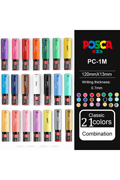 Choice pc-1m 21colors 21/24 Colors UNI Posca Marker PC-1M/3M/5M Waterproof Ac...