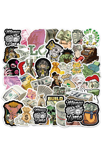 Choice1 52PCS 10/30/52pcs Cool Cartoon Money Series Stickers Personalization ...