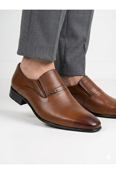 Fosco Men's Tan Genuine Leather Classic Shoes