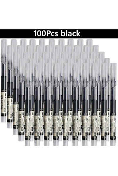 Choice10 100pcs black 10-100 Pcs 12 Colors Pens Straight Liquid Ball Pen Sign...