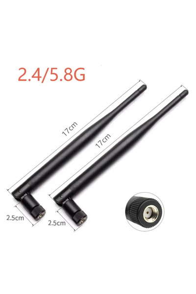 Choice3 2.4 5.8G RP SMA 2PCS High Gain 6dBi 2.4G 5.8G Omnidirectional Rod Ant...