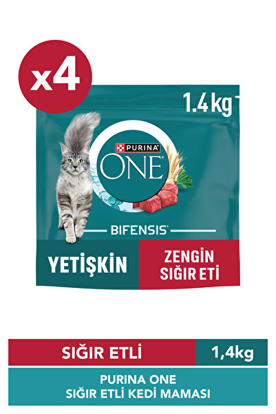 Purina One Sığır Etli Yetişkin Kedi Maması 4x1,4 Kg