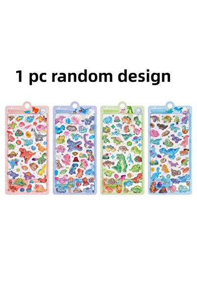 Choice1 1 قطعة بتصميم عشوائي 1 قطعة/4 قطع ملصقات ثلاثية الأبعاد ملونة بتصميم ...