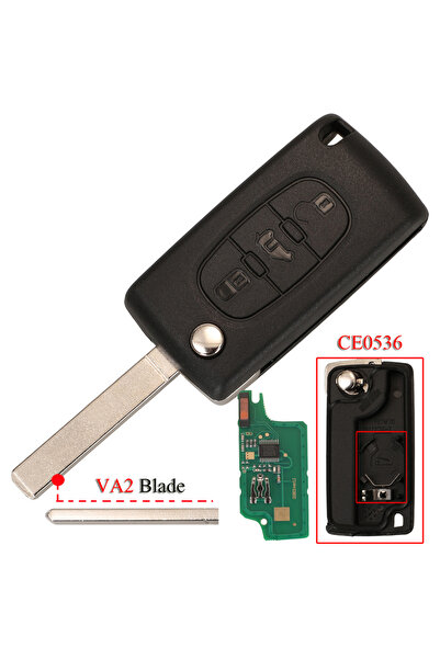Choice5 for Peugeot FSK VA2 Ce0536 jingyuqin 433Mhz ID46 Flip Remote Car Key ...