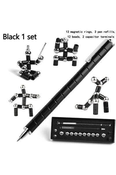 Choice Black 1 set 1pcs Creative Magnetic Stress Relief Pen Multifunctional C...