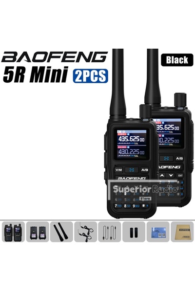 Choice11 BAOFENG 2PCS Black 1/2/4PCS Baofeng UV-5R Mini Two Way Radio Bluetoo...