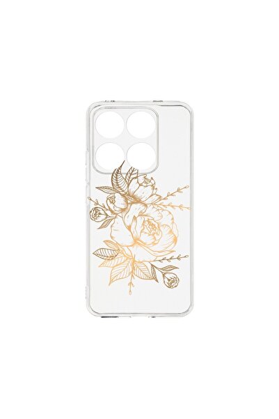 bestcase Husa pentru Xiaomi 14T, BestCase¬Æ Clear Silicon 2MM, Golden Rose, A...