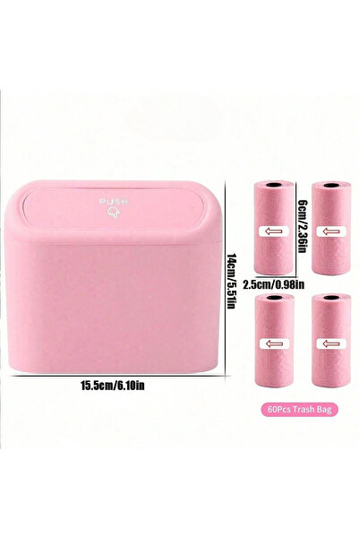 Choice1 F Car trash can with lid / 4 rolls of garbage bag, leak-proof, portab...